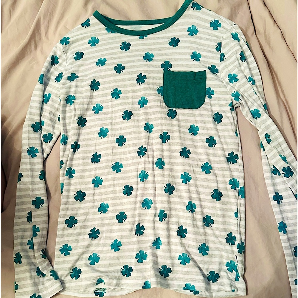 Little Sleepies Play Long Sleeve Shirt Lucky Stripes sz 8
